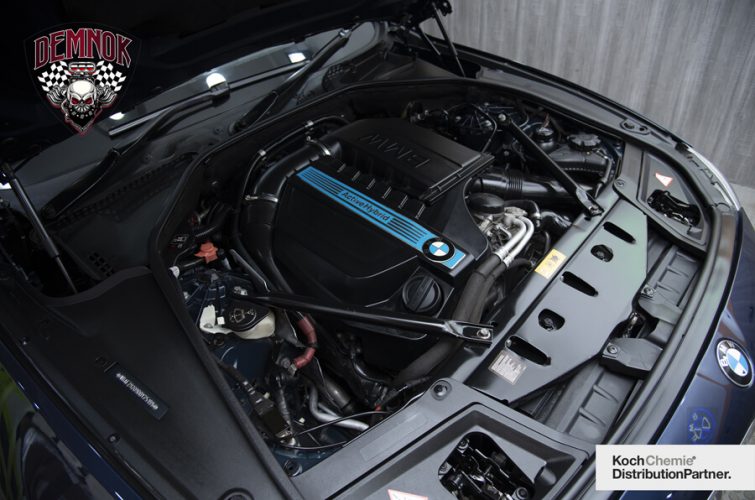 bmw hybrid 5 engine bay after detailing